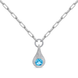 Колье с бриллиантами и топазом