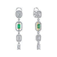 Серьги с изумрудами и бриллиантами - фото 1 Серьги с изумрудами и бриллиантами - фото 1