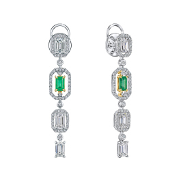 Серьги с изумрудами и бриллиантами