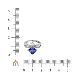 Кольцо с бриллиантами и танзанитом