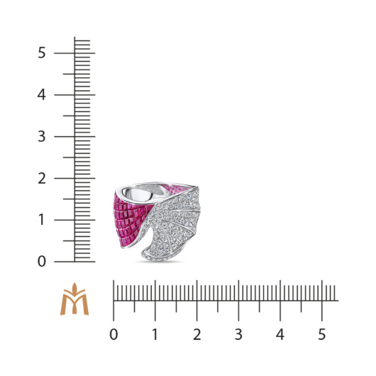 Кольцо с бриллиантами и рубинами