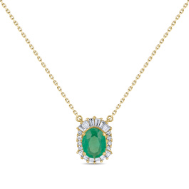 Колье с бриллиантами и изумрудом