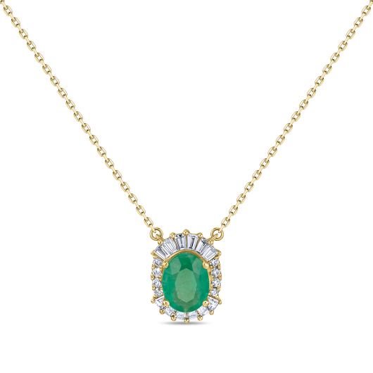 Колье с бриллиантами и изумрудом