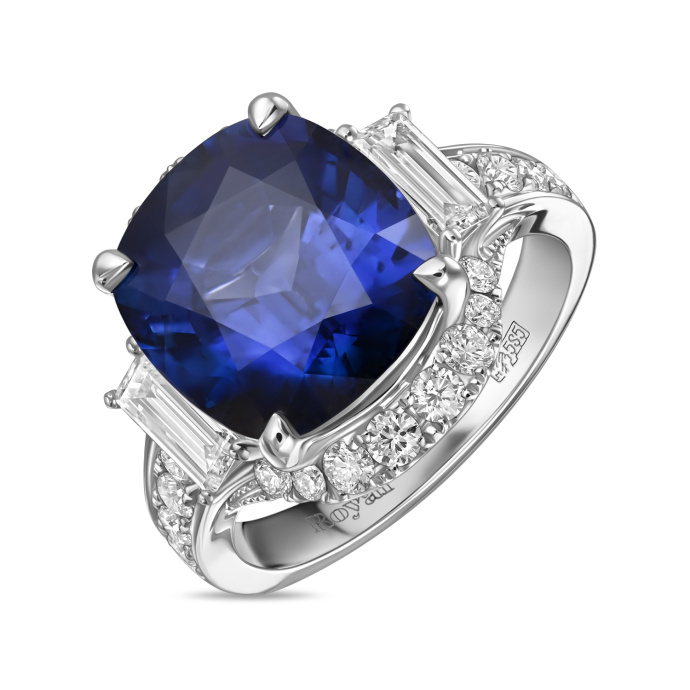 Кольцо с бриллиантами и сапфиром - фото 1 Кольцо с бриллиантами и сапфиром - фото 1