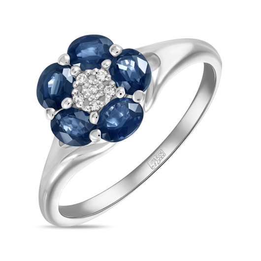 Кольцо с сапфирами и бриллиантами