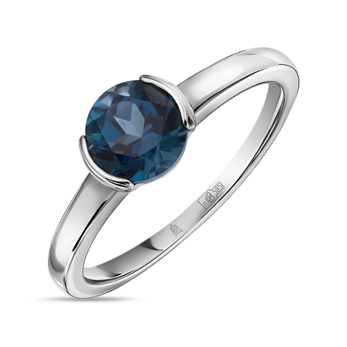 Кольцо с лондон топазом - фото 1