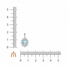 Подвеска с аквамарином и бриллиантами