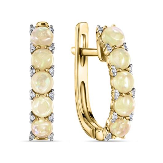 Серьги с опалами и бриллиантами