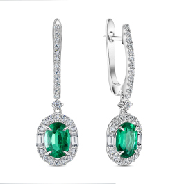 Серьги с бриллиантами и изумрудами