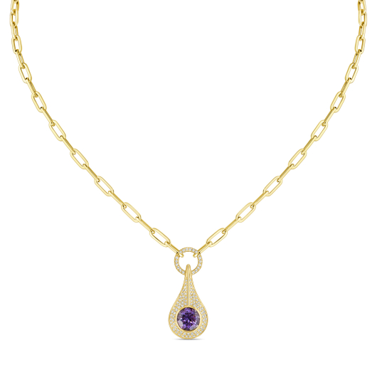 Колье с бриллиантами и аметистом