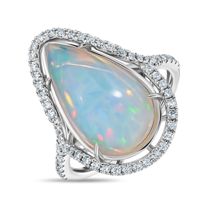 Кольцо с бриллиантами и опалом - фото 1 Кольцо с бриллиантами и опалом - фото 1