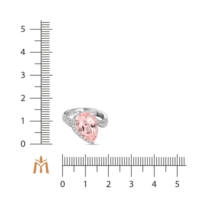 Кольцо с бриллиантами и морганитом - фото 4