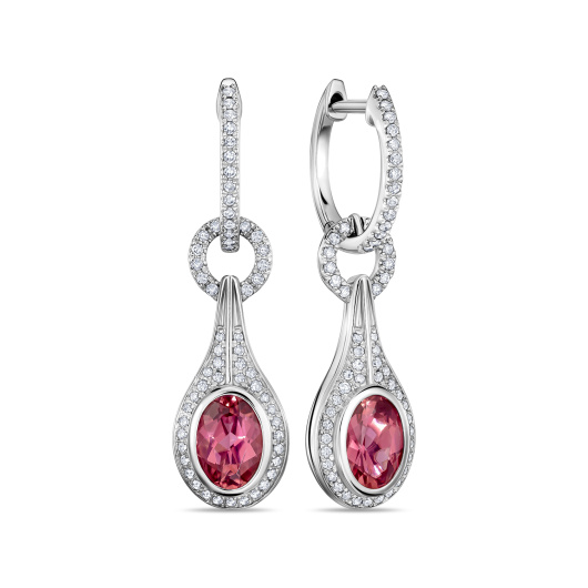 Серьги с бриллиантами и турмалинами