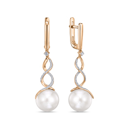 Серьги с бриллиантами и жемчугом