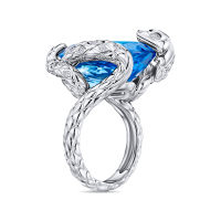 Кольцо с топазом и бриллиантами - фото 2