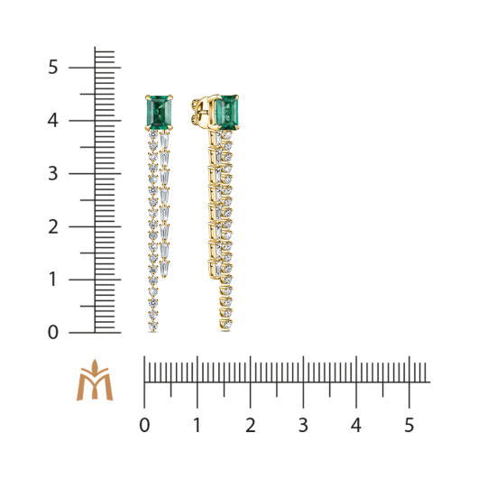 Серьги с бриллиантами и изумрудами