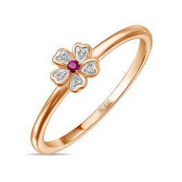 Кольцо с рубином и бриллиантами