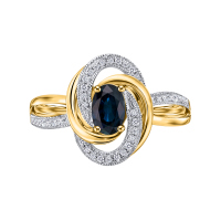 Кольцо с бриллиантами и сапфиром - фото 3