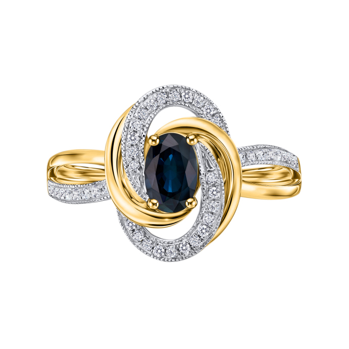 Кольцо с бриллиантами и сапфиром - фото 3