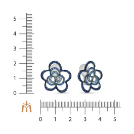 Серьги с сапфирами и цветными сапфирами