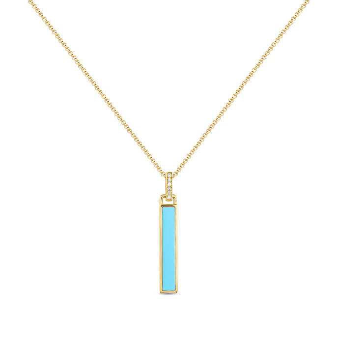 Колье с бирюзой и бриллиантами - фото 1 Колье с бирюзой и бриллиантами - фото 1