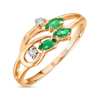 Кольцо с бриллиантами и изумрудами - фото 1 Кольцо с бриллиантами и изумрудами - фото 1