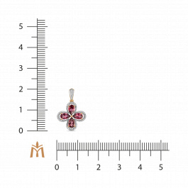 Подвеска с бриллиантами и родолитами