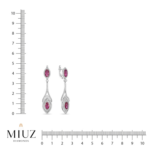 Серьги с рубинами и бриллиантами