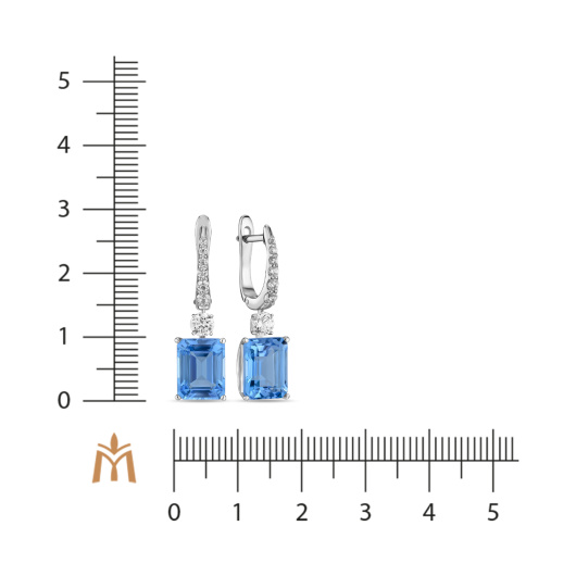 Серьги с фианитами и топазами