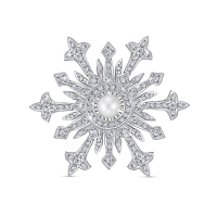 Брошь с бриллиантами и жемчугом - фото 1