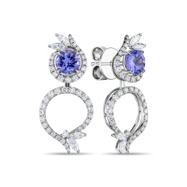 Серьги с бриллиантами и танзанитами