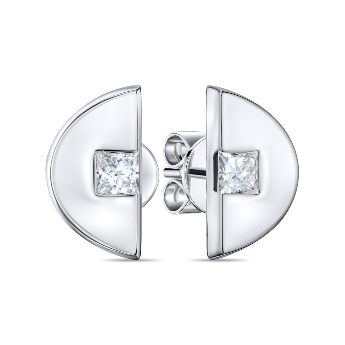 Серьги с бриллиантом - фото 1