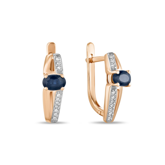 Серьги с сапфирами и бриллиантами