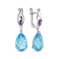 Серьги с аметистами и топазами - фото 1