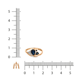Кольцо с бриллиантами и сапфирами