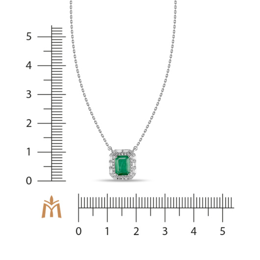 Колье с изумрудом и бриллиантами