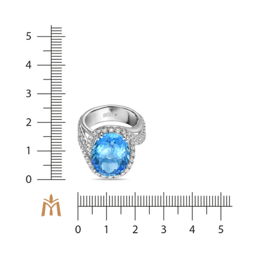 Кольцо с топазом и бриллиантом