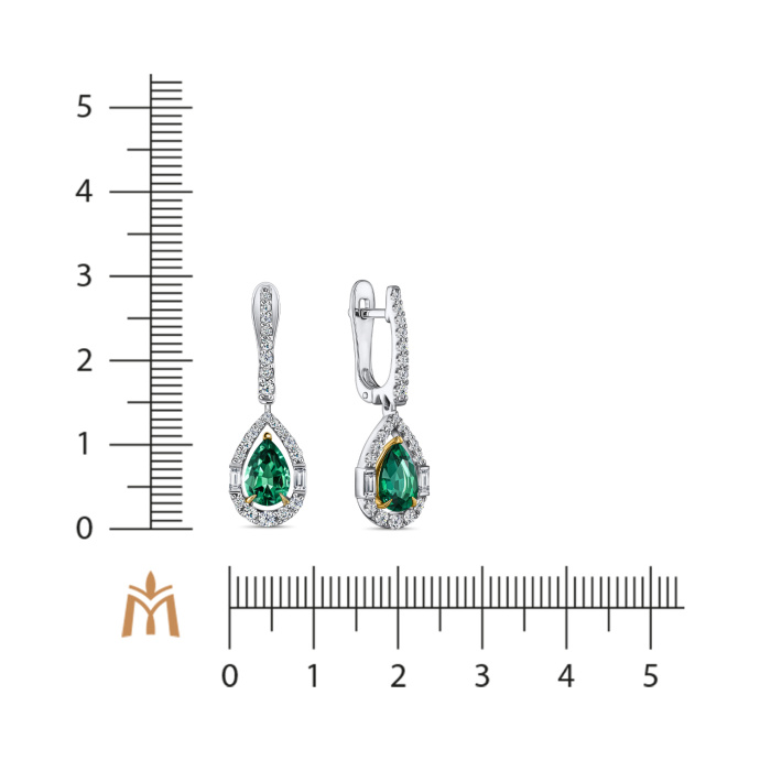 Серьги с бриллиантами и изумрудами - фото 2 Серьги с бриллиантами и изумрудами - фото 2