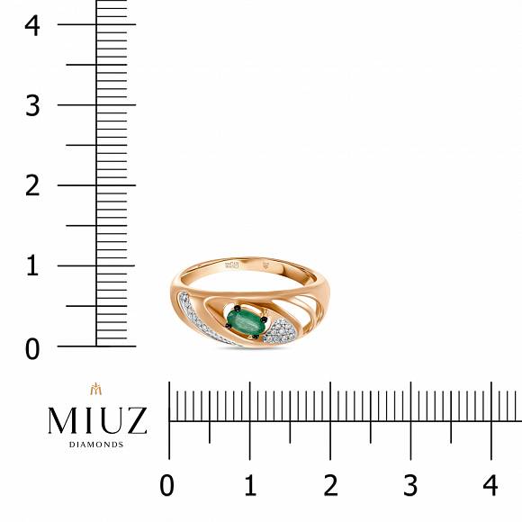 Кольцо с бриллиантами и изумрудом R2017-R312675EMR - Фото 2