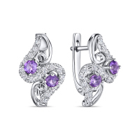 Серьги с аметистами и бриллиантами - фото 1 Серьги с аметистами и бриллиантами - фото 1