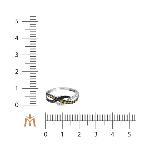 Кольцо с бриллиантами и облагороженными бриллиантами