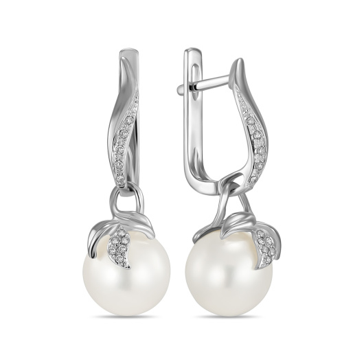 Серьги с бриллиантами и жемчугом