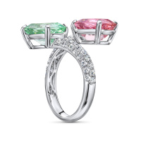 Кольцо с бриллиантами и турмалинами - фото 2