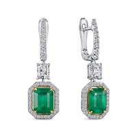 Серьги с бриллиантами и изумрудами - фото 1 Серьги с бриллиантами и изумрудами - фото 1