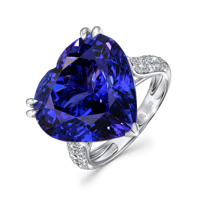 Кольцо с бриллиантом и танзанитом - фото 1