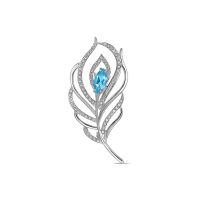 Брошь с фианитами и топазом - фото 1