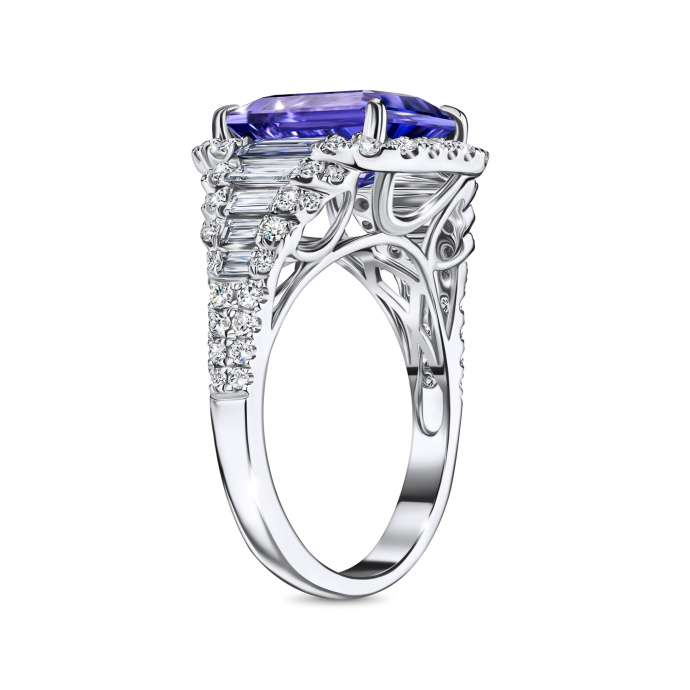 Кольцо с бриллиантами и танзанитом - фото 2