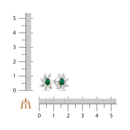 Серьги с бриллиантами и изумрудами