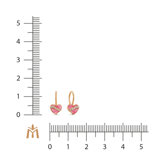 Серьги с эмалью и фианитами