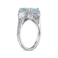 Кольцо с аквамарином и бриллиантами - фото 2